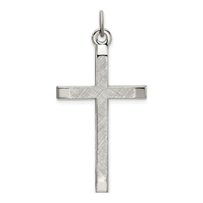 Sterling Silver Textured Cross Pendant