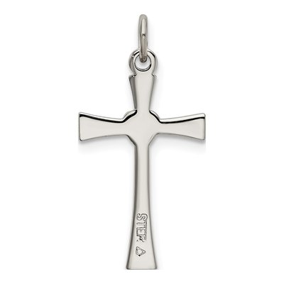 Sterling Silver CZ Heart Cross Pendant – view 4
