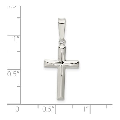 Sterling Silver Diamond-Cut Cross Pendant – view 5