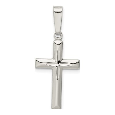 Sterling Silver Diamond-Cut Cross Pendant