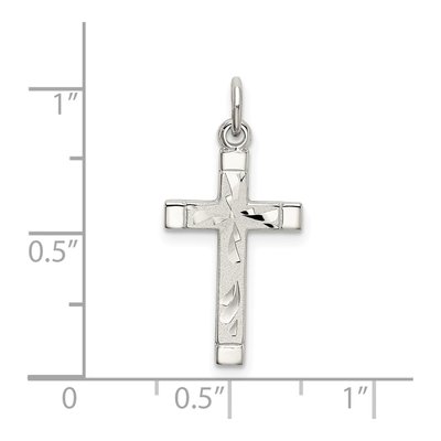 Sterling Silver Diamond-Cut Cross Pendant – view 5