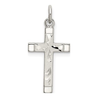 Sterling Silver Diamond-Cut Cross Pendant