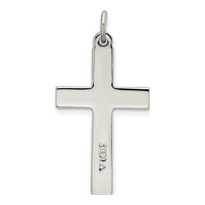 Sterling Silver Diamond-Cut Cross Pendant – view 4