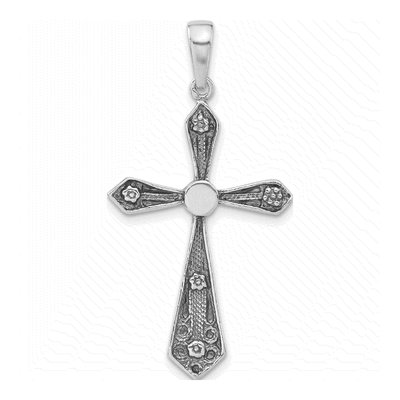 Sterling Silver Antiqued Passion Cross Pendant