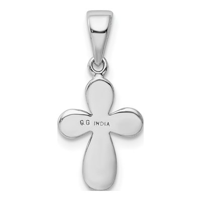 Sterling Silver Enamel Glitter Fabric Cross Pendant – view 4