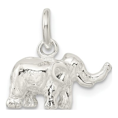 Sterling Silver 3D Elephant Pendant – view 5