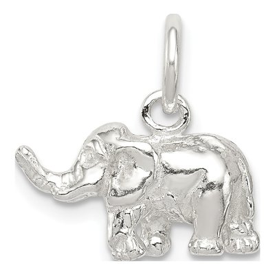 Sterling Silver 3D Elephant Pendant