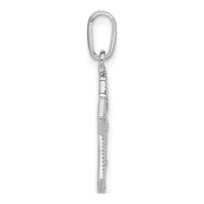 Sterling Silver CZ Woven Cross Pendant – view 2