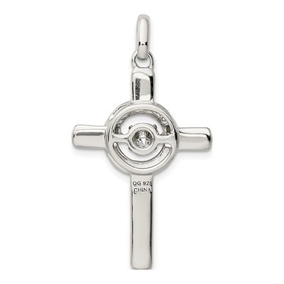 Rose Gold-Plated Sterling Silver CZ Cross Pendant – view 4