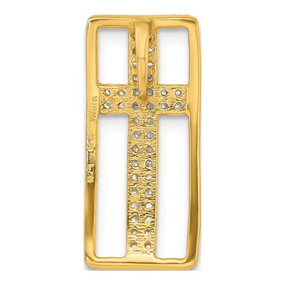 Gold-Plated Sterling Silver CZ Cross Slide Pendant – view 3