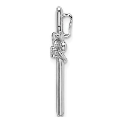 Sterling Silver CZ Cross Slide Pendant – view 3