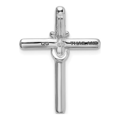 Sterling Silver CZ Cross Slide Pendant – view 4
