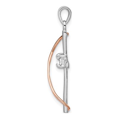 Rose Gold-Plated Sterling Silver CZ Cross Pendant – view 3