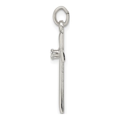 Sterling Silver CZ Cross Pendant – view 3
