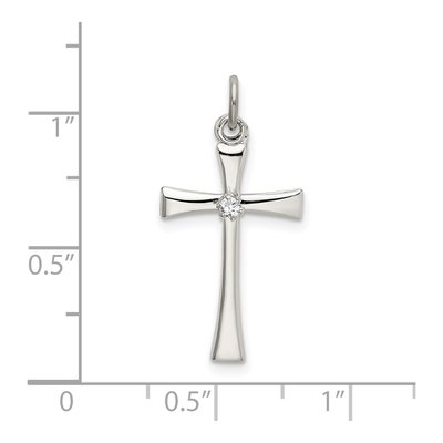 Sterling Silver CZ Cross Pendant – view 5