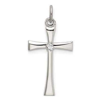 Sterling Silver CZ Cross Pendant