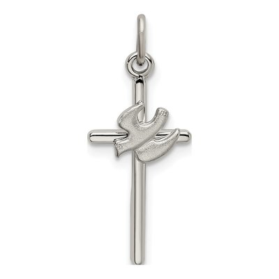 Sterling Silver Dove Cross Pendant