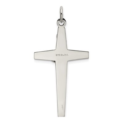 Sterling Silver INRI Crucifix Pendant, Two-Tone – view 4