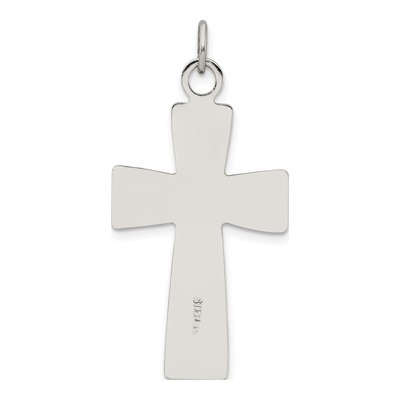 Sterling Silver Black Epoxy INRI Crucifix Pendant – view 4