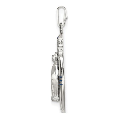 Sterling Silver Crystal Miraculous Medal Pendant – view 3