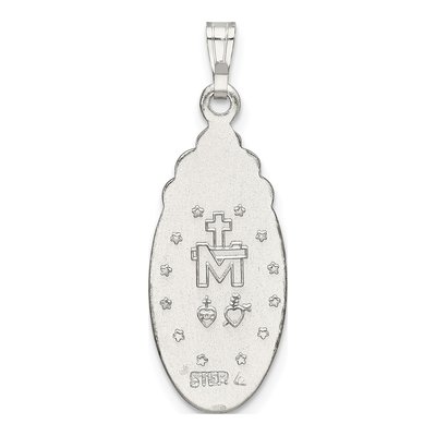 Sterling Silver Crystal Miraculous Medal Pendant – view 4