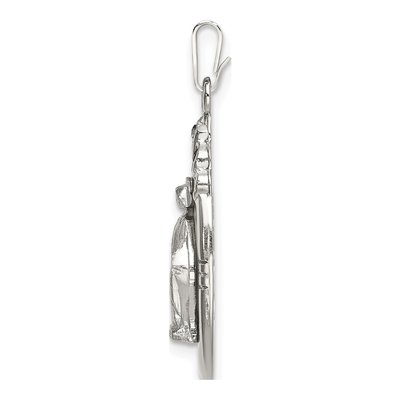 Sterling Silver Crystal Miraculous Medal Pendant – view 3