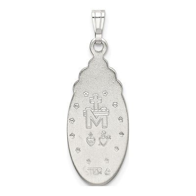 Sterling Silver Crystal Miraculous Medal Pendant – view 4