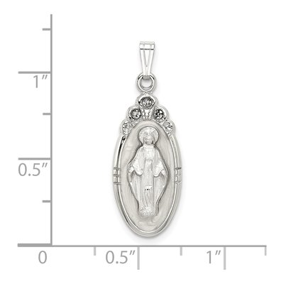 Sterling Silver Crystal Miraculous Medal Pendant – view 5