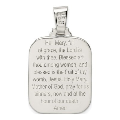 Sterling Silver Mary Hail Prayer Pendant – view 4