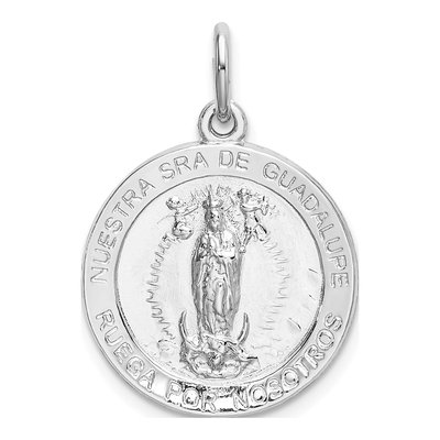 Sterling Silver Our of Guadalupe Medal Pendant