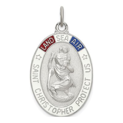 Sterling Silver St Christopher Medal Pendant