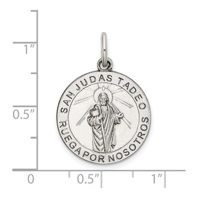 Sterling Silver St Jude Thaddeus Medal Pendant – view 5