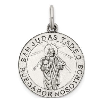 Sterling Silver St Jude Thaddeus Medal Pendant