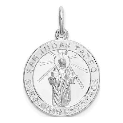 Sterling Silver St Jude Thaddeus Medal Pendant
