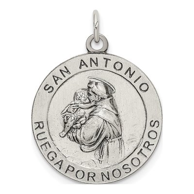 Sterling Silver St Anthony Medal Pendant