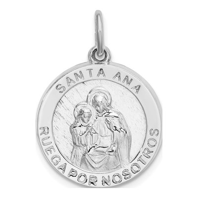 Sterling Silver Saint Anne Medal Pendant