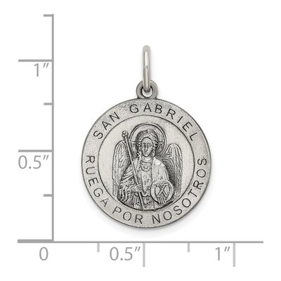 Sterling Silver St Gabriel Medal Pendant – view 5