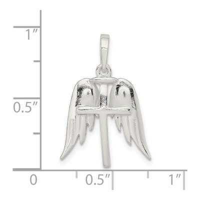 Sterling Silver Wings Cross Pendant – view 5