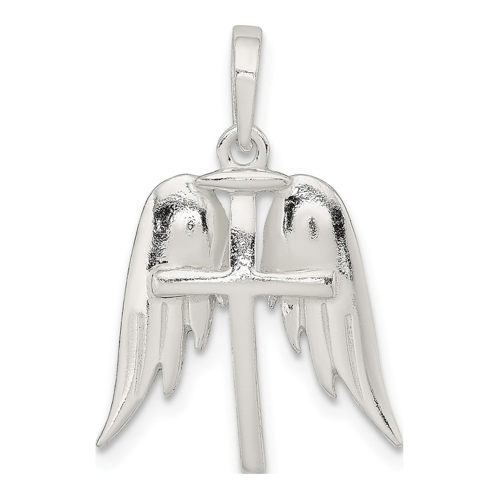 Sterling Silver Wings Cross Pendant
