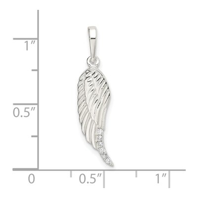 Sterling Silver CZ Wing Pendant – view 5