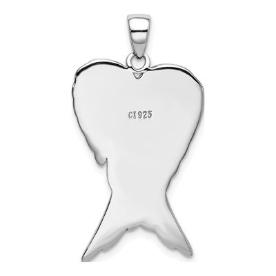 Sterling Silver Antiqued Angel Wing Pendant – view 4