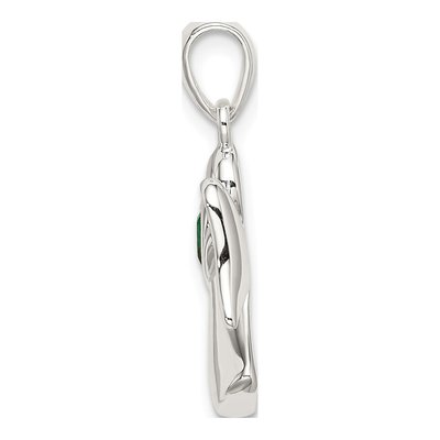 Sterling Silver CZ Angel Pendant – view 3