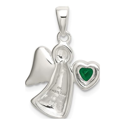Sterling Silver CZ Angel Pendant – view 4
