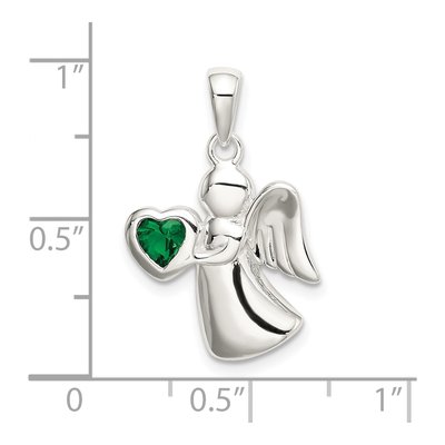 Sterling Silver CZ Angel Pendant – view 5