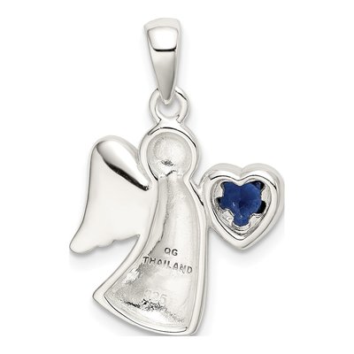 Sterling Silver CZ Angel Pendant – view 4