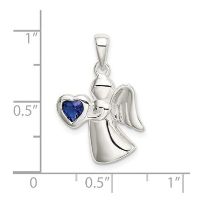 Sterling Silver CZ Angel Pendant – view 5