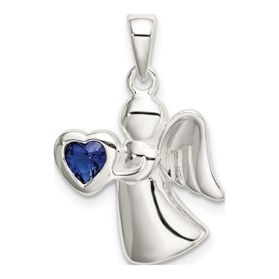 Sterling Silver CZ Angel Pendant