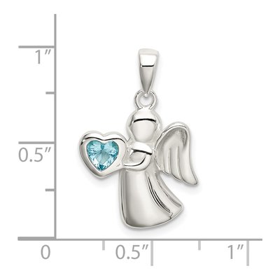 Sterling Silver CZ Angel Pendant – view 5