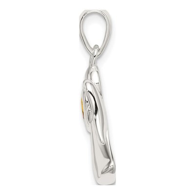 Sterling Silver CZ Angel Pendant – view 3