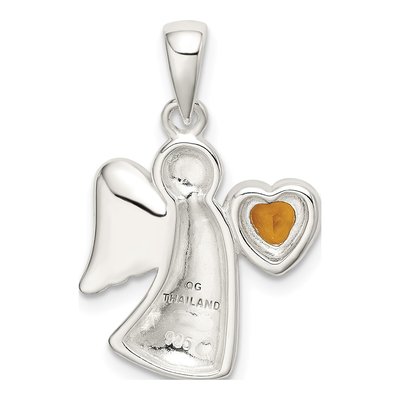 Sterling Silver CZ Angel Pendant – view 4